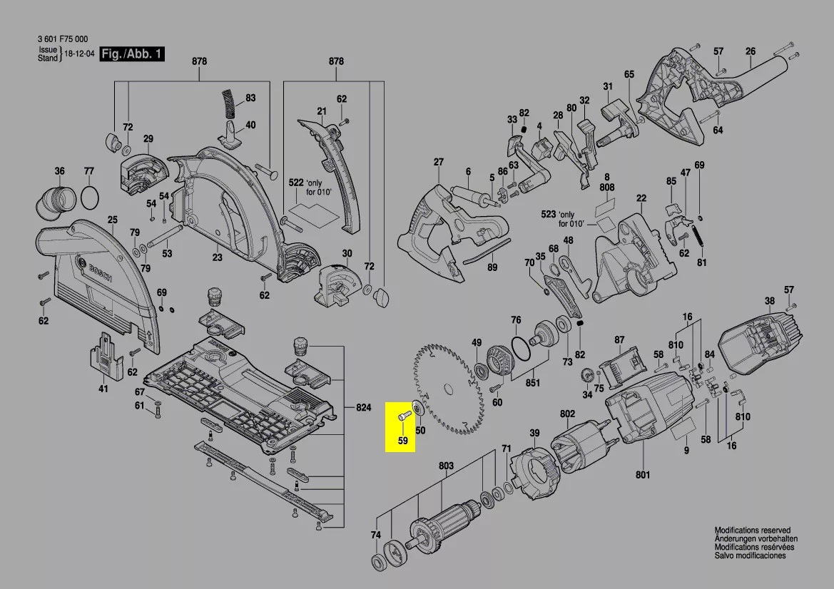 vis serrage lame réf. 2 603 410 064 Bosch