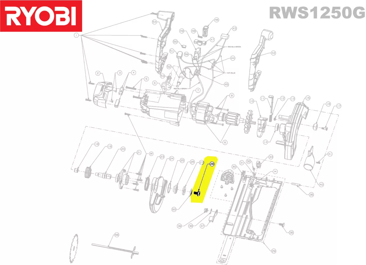 vis fixation lame réf. 5131031120 Ryobi