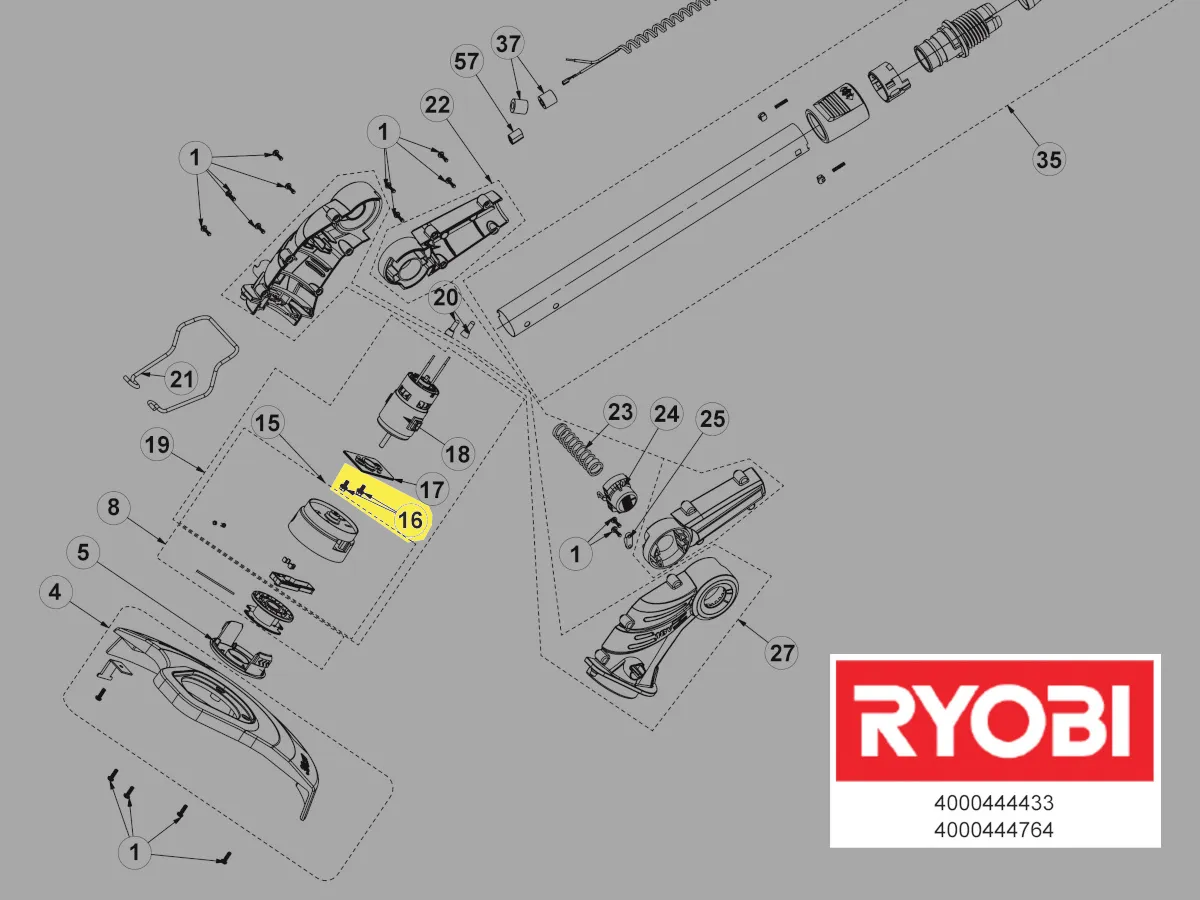 vis plaque moteur coupe-bordure réf. 5131035447 Ryobi