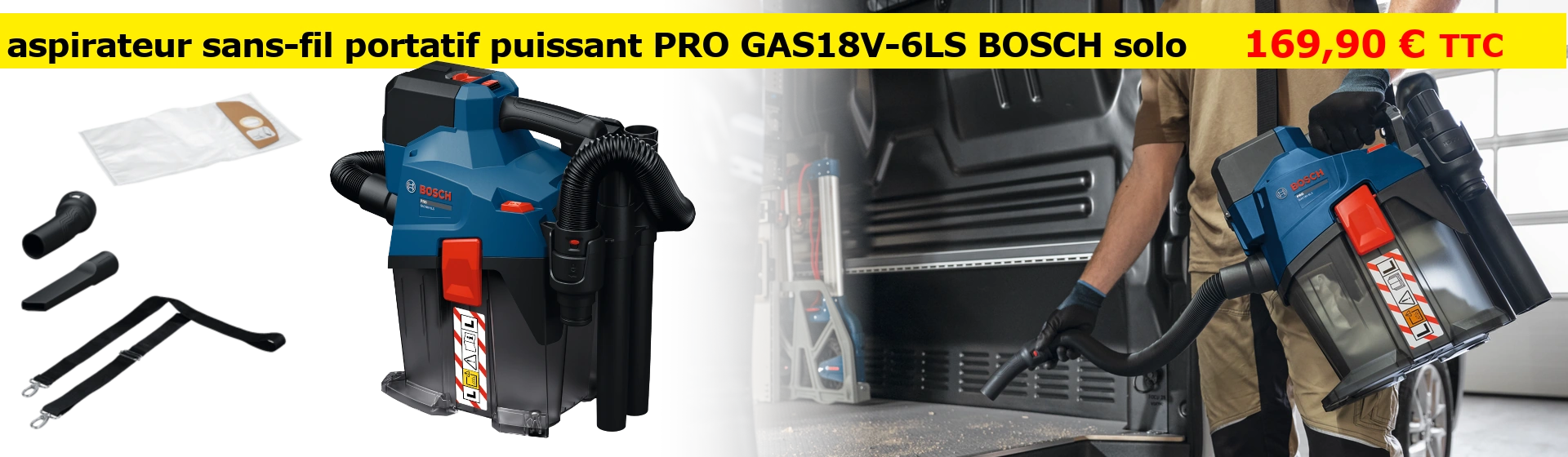 aspirateur sans-fil GAS18V-6LS Bosch